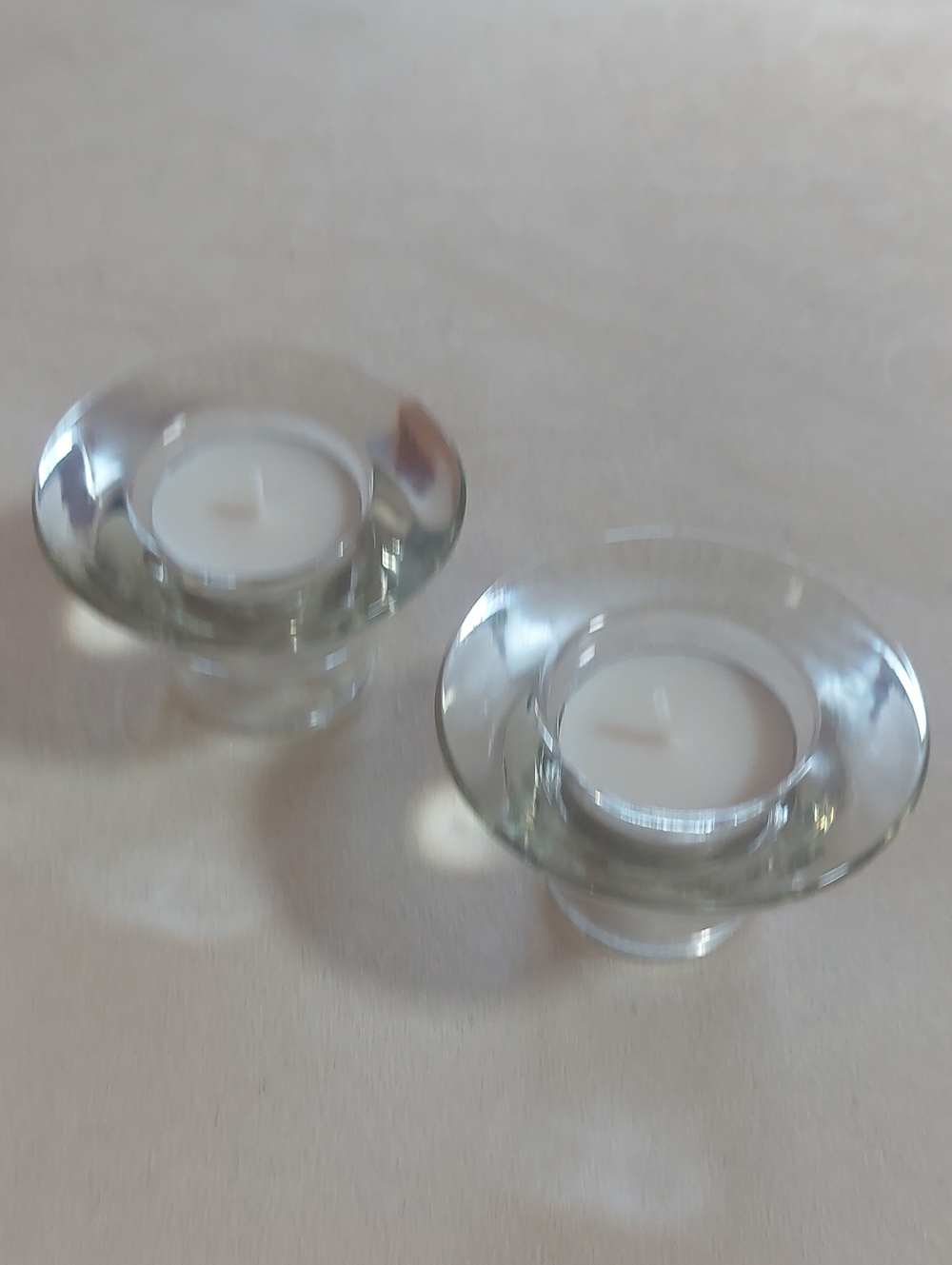 IKEA Clear Glass Tealight Holders Pair